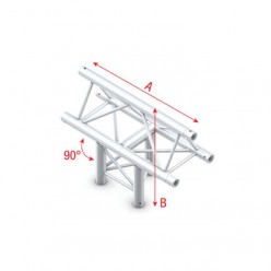 Milos PT30019 Pro-30 Triangle P Truss - T-Cross 3-way vertical, apex up - 71 cm